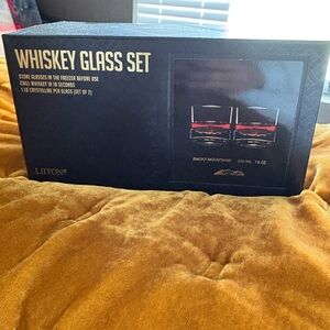 NEW! LIITON Smoky Mountains Whiskey Glass Set - Black Box